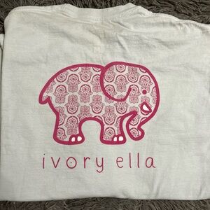 Ivory Ella Light Blue Long Sleeve with Pink Elephant Design
